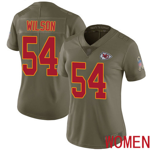 Women Kansas City Chiefs #54 Wilson Damien Limited Olive 2017 Salute to Service Nike NFL Jersey->nfl t-shirts->Sports Accessory